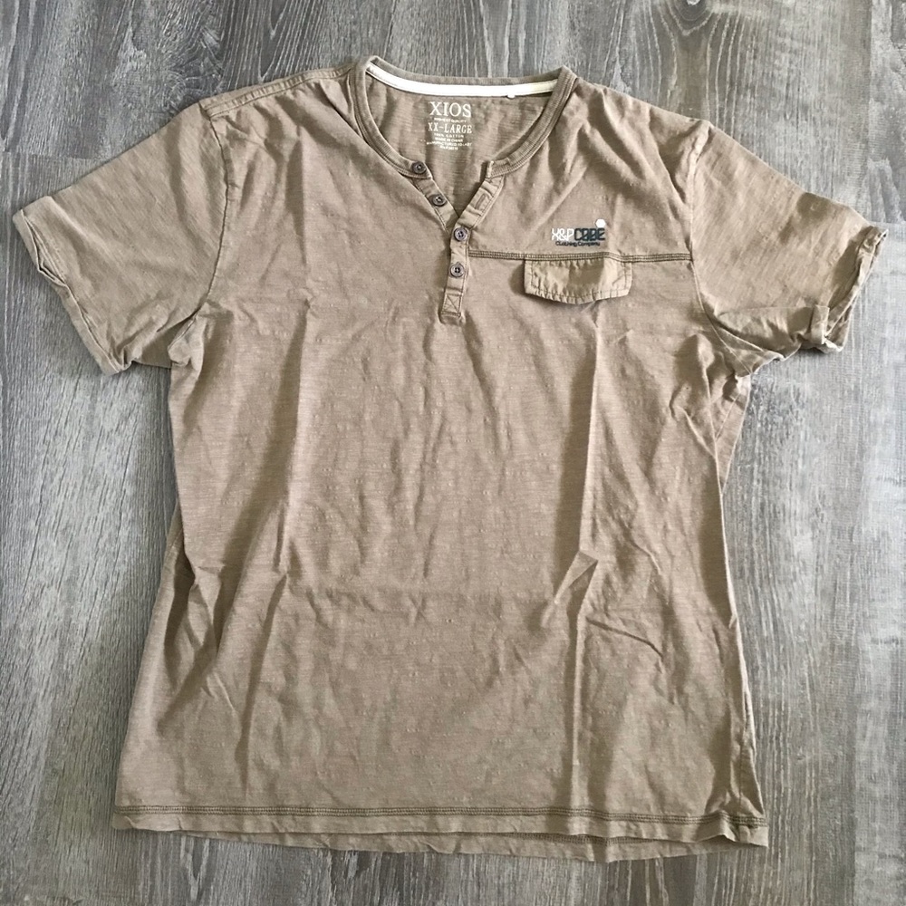 XIOS Brown Short Shirt XXL Fits Like M